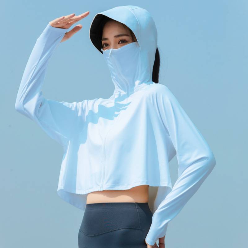 新款黑膠帽簷防曬衣女士防紫外線防曬服衫