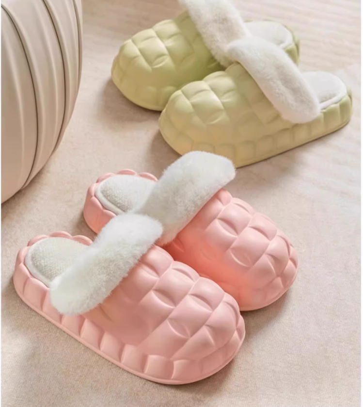 踩屎感可拆卸棉拖鞋女冬季防水室內家居厚底防滑情侶家用毛絨保暖棉拖男