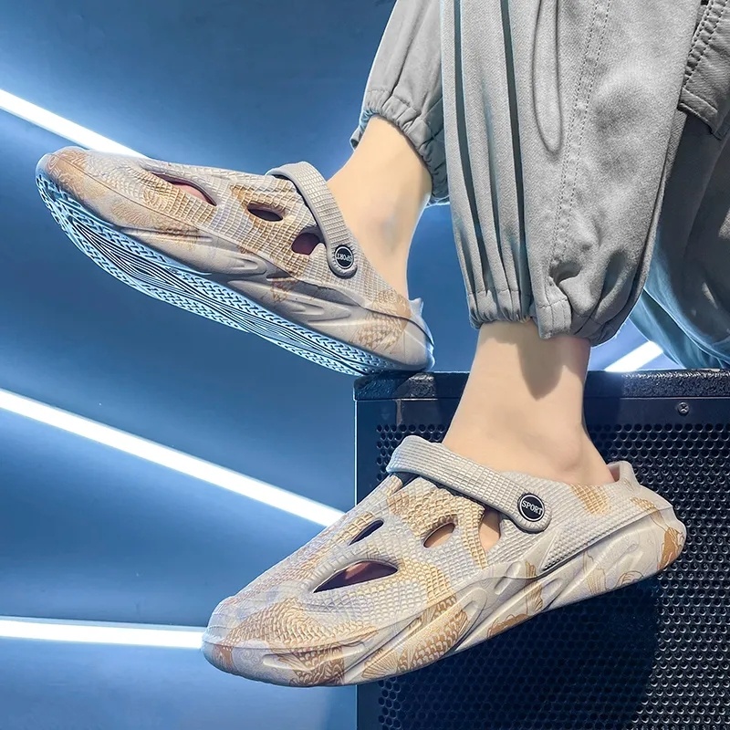 韓國爆款，男星夏季都愛穿，懶人一腳蹬，透氣、防滑、軟底、百搭  適合日常生活的理想鞋子，一鞋兩穿，拖鞋&休閑鞋，外出居家都能應對！