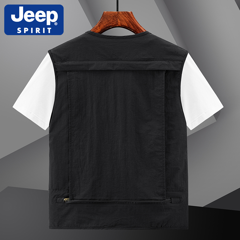 JEEP吉普戶外輕薄攝影多口袋釣魚網眼馬甲【不滿意包退 大家請放心購買】