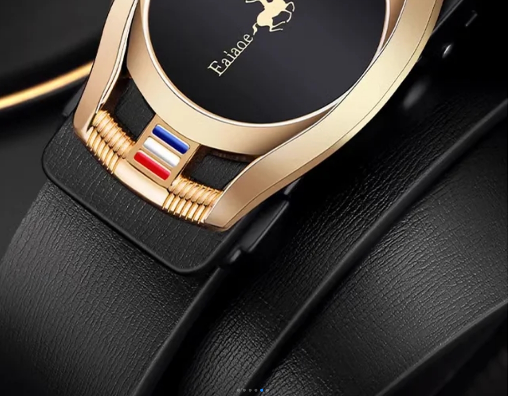 保羅牛皮自動扣高級皮帶