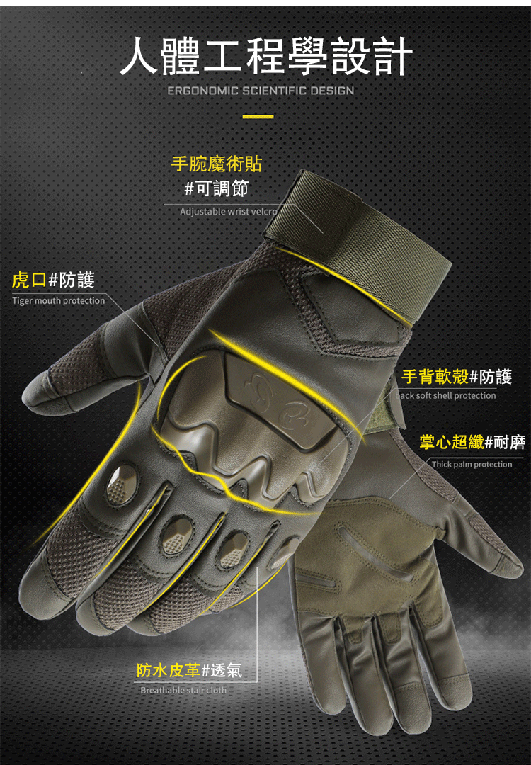 風雨無阻，火光不燒」防風耐磨防火戰術手套